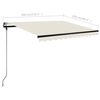 vidaXL Toldo manual retr&aacute;ctil con LED crema 300x250 cm