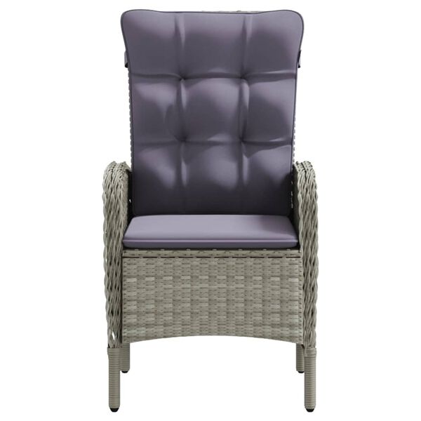 vidaXL Juego de comedor de jard&iacute;n 7 piezas con cojines gris y negro