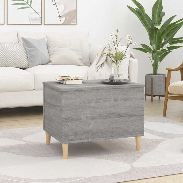 vidaXL Mesa de centro madera contrachapada gris Sonoma 60x44,5x45 cm