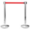 vidaXL Barrera de cinta tipo aeropuerto con soportes acero plata 4 uds