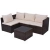vidaXL Set muebles de jardín 5 piezas y cojines ratán sintético marrón