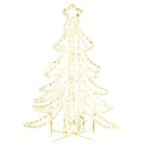 vidaXL Figura &aacute;rbol Navidad plegable 3 pzas blanco c&aacute;lido 87x87x93 cm