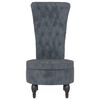 vidaXL Sillón de respaldo alto con botones terciopelo gris oscuro