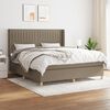 vidaXL Cama box spring con colch&oacute;n tela gris taupe 160x200 cm