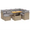 vidaXL Juego de sof&aacute;s de jard&iacute;n con cojines beige 8 pzas rat&aacute;n PE