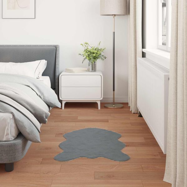 vidaXL Alfombra de Piel Sint&eacute;tica de Conejo Olite Antracita 60 x 90 cm