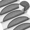vidaXL Alfombrillas para escaleras 10 unidades 56x17x3 cm Gris oscuro Semicircular