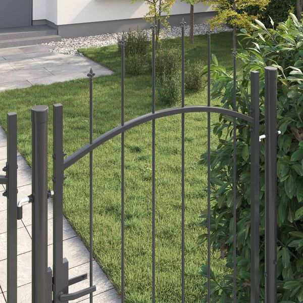 vidaXL Puerta de jard&iacute;n con cerradura Gris 200 x 100 cm Acero