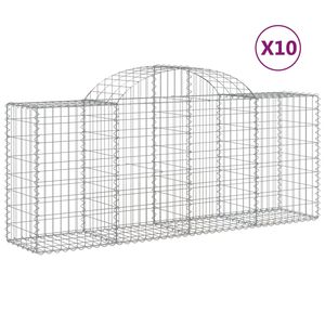 vidaXL Cestas de gaviones 10 uds forma de arco hierro 200x50x80/100 cm
