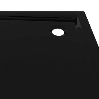 vidaXL Plato de ducha cuadrado de ABS negro 90x90 cm