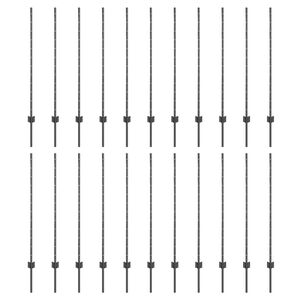 vidaXL Poste de cerca empotrado 22 uds. Gris 160 cm
