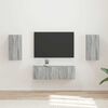 vidaXL Conjunto de mueble para TV de pared 4 pcs Gris Sonoma