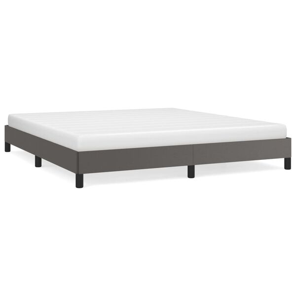 vidaXL Estructura de cama sin colchón cuero sintético gris 160x200 cm