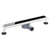 vidaXL Desag&uuml;e de ducha con tapa de vidrio y sif&oacute;n 360&deg; Negro 60 cm