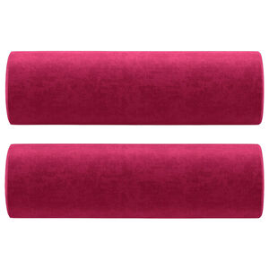 vidaXL Cojines decorativos 2 uds terciopelo rojo tinto 15x50 cm