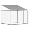 vidaXL Jaula de perros techo y puerta acero galvanizado gris 12x2x2 m