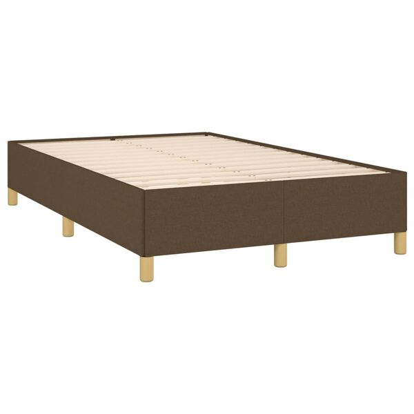 vidaXL Cama box spring con colch&oacute;n tela marr&oacute;n oscuro 120x190 cm