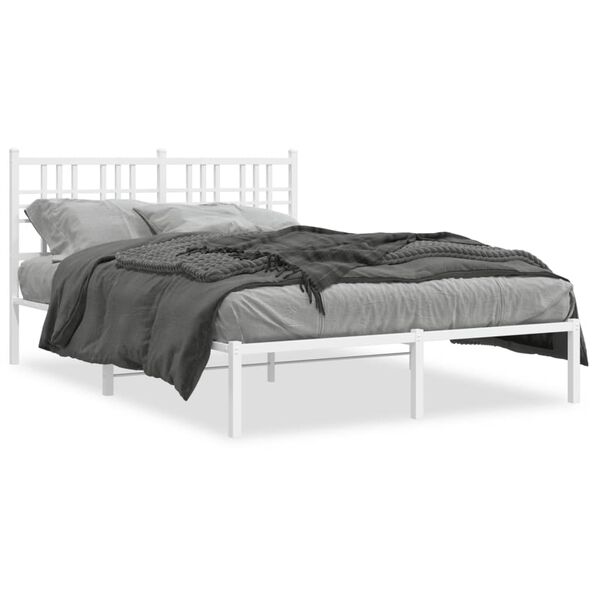 vidaXL Estructura cama sin colchón con cabecero metal blanco 120x200cm