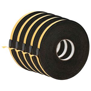 vidaXL Cinta de espuma autoadhesiva 5 uds. Negro 15mm x 10m Espuma CR