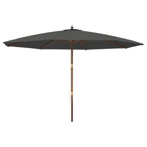 vidaXL Sombrilla jard&iacute;n con poste de madera gris antracita 400x273 cm