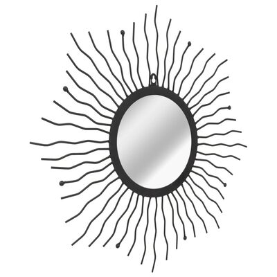 vidaXL Espejo de pared con forma de sol radiante 60 cm negro