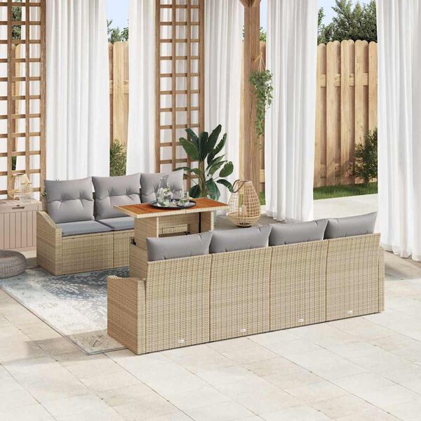 vidaXL Conjunto de Comedor de Jardín Beige y gris 100 x 55 x 73 cm