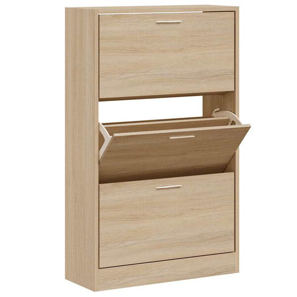 vidaXL Mueble zapatero madera contrachapada roble Sonoma 63x24x103 cm
