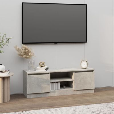 vidaXL Mueble de TV con puerta gris hormigón 102x30x36 cm