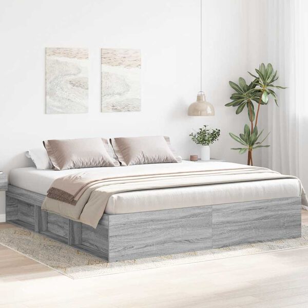 vidaXL Estructura de cama gris Sonoma 180x200 cm