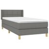 vidaXL Cama box spring con colch&oacute;n tela gris oscuro 90x200 cm