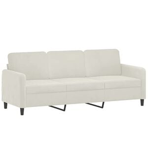 vidaXL Sof&aacute; de 3 plazas terciopelo color crema 180 cm