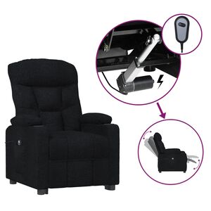 vidaXL Sill&oacute;n reclinable el&eacute;ctrico de tela negro