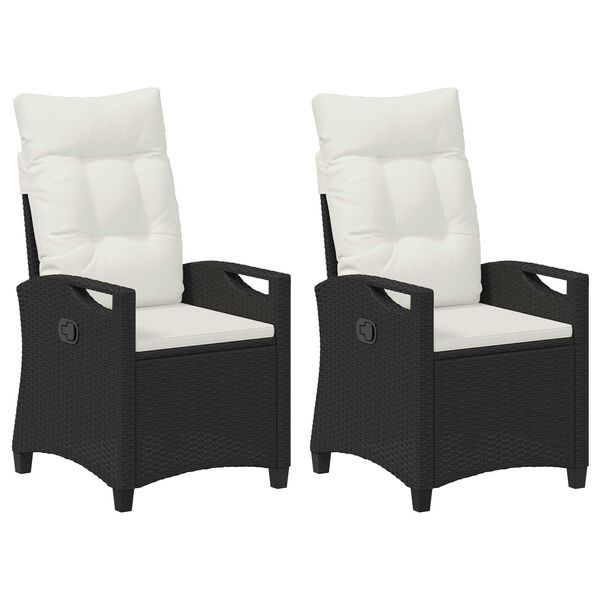 vidaXL Silla de Jard&iacute;n 2 pcs Negro y crema 56 x 60 x 112 cm