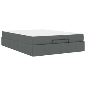 vidaXL Estructura de cama con colch&oacute;n 2 pcs Gris Tenue tela