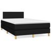vidaXL Cama box spring con colch&oacute;n y luces LED tela negro 120x190 cm