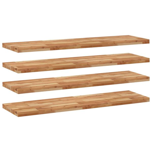 vidaXL Estante flotante 4 uds madera acacia acabado aceite 140x40x4cm