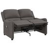 vidaXL Sill&oacute;n de masaje reclinable 2 plazas tela gris oscuro