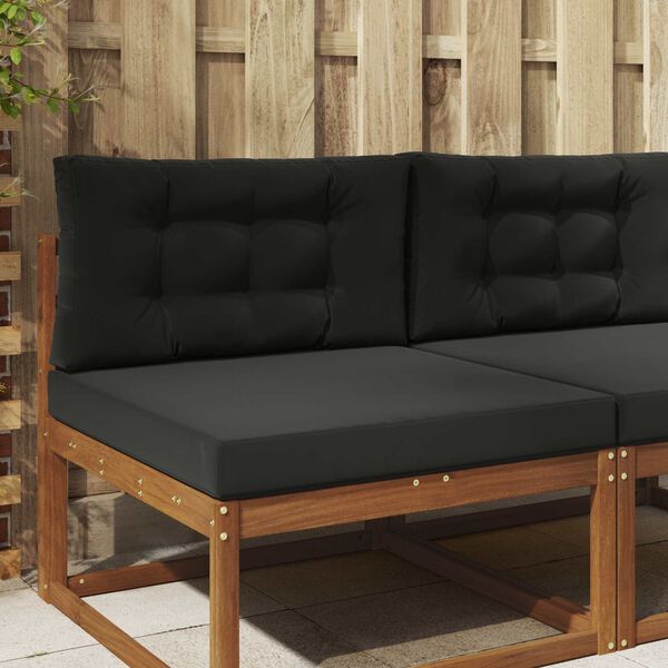 vidaXL Coj&iacute;n para sof&aacute; de exterior 2 pcs Negro Poli&eacute;ster