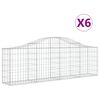 vidaXL Cestas de gaviones 6 uds forma de arco hierro 200x30x60/80 cm