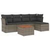 vidaXL Set de muebles de jard&iacute;n 6 pzas y cojines rat&aacute;n sint&eacute;tico gris