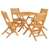 vidaXL Juego de comedor para jard&iacute;n 5 piezas madera maciza de teca