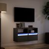 vidaXL Muebles de TV de pared con luces LED 2 uds negro 41x31x45 cm