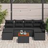 vidaXL Conjunto de sof&aacute;s de jard&iacute;n 7 pcs Negro rat&aacute;n sint&eacute;tico