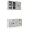 vidaXL Unidad de cocina PORTO 4 pcs Gris Hormig&oacute;n Madera de ingenier&iacute;a