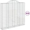 vidaXL Cestas gaviones 10 uds forma de arco hierro 200x50x180/200 cm
