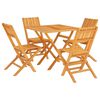 vidaXL Juego de comedor para jard&iacute;n 5 piezas madera maciza de teca