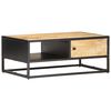 vidaXL Mueble de TV puerta tallada madera de mango rugosa 90x55x36 cm