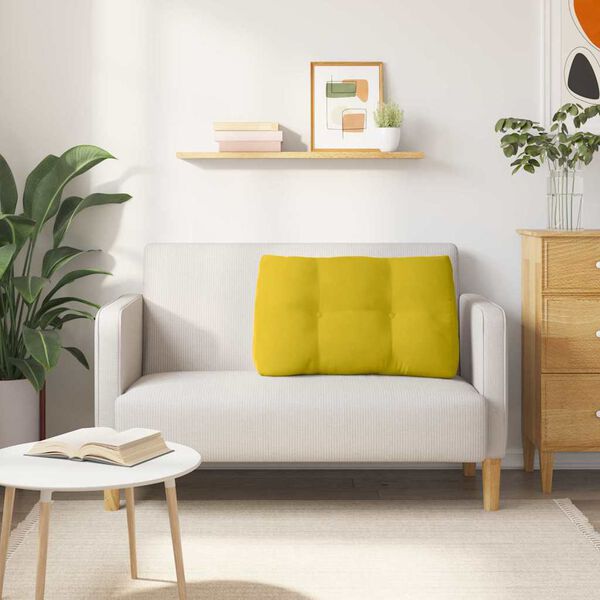 vidaXL Coj&iacute;n de Espalda Amarillo 80 x 24 x 50 cm Terciopelo