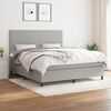 vidaXL Cama box spring con colch&oacute;n tela gris claro 180x200 cm