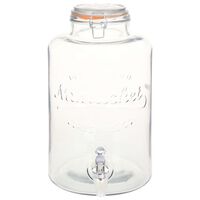 vidaXL Dispensador de agua XXL con grifo vidrio transparente 8 L